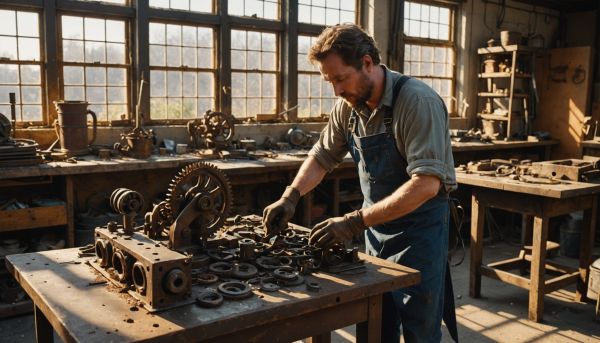 Assembler des pièces de métal recyclé pour faire de l art